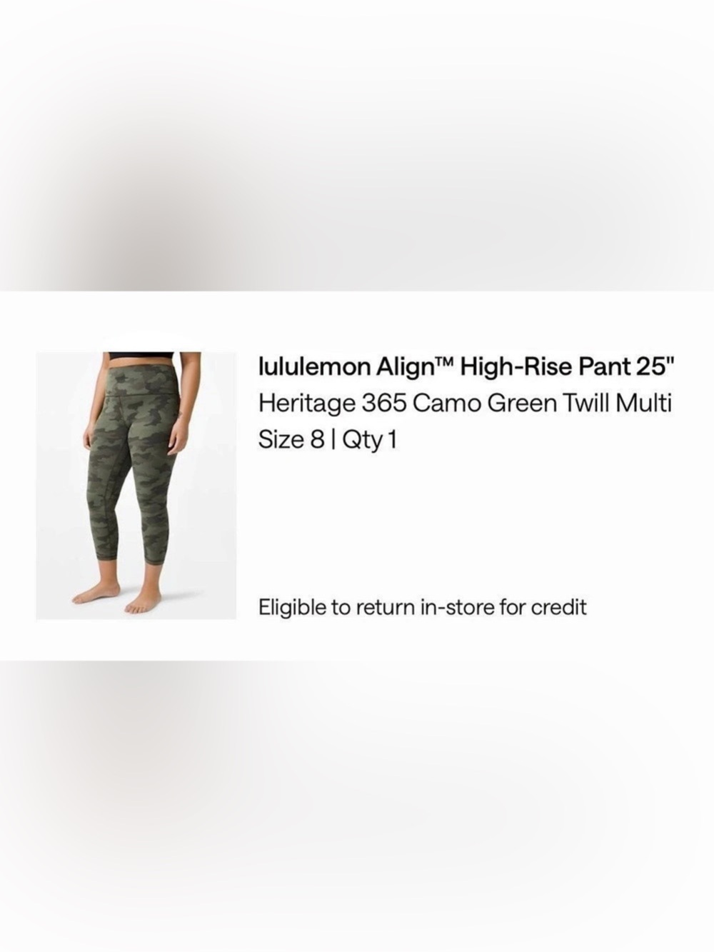 lululemon Align High-Rise Pant 25" size 8